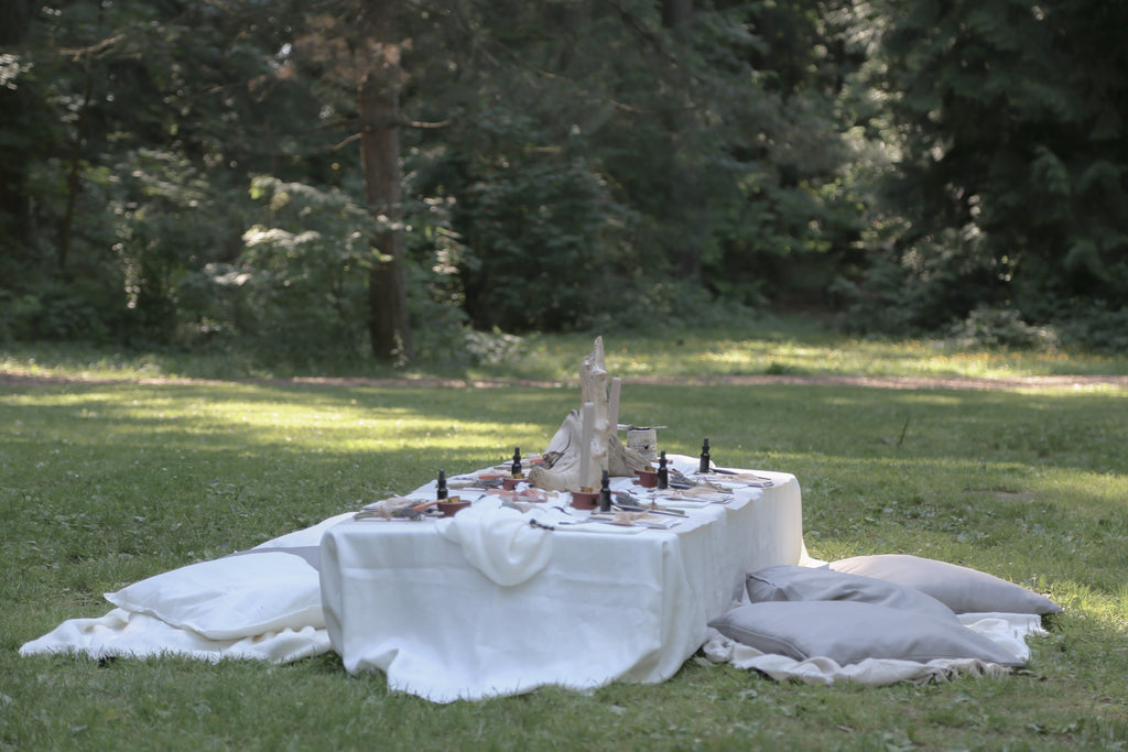 outdoor workshop with a beautiful table setup
